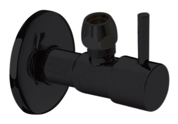 Best-Design Nero-Solara hoekstopkraan + rozet 1/2" x 10 mm