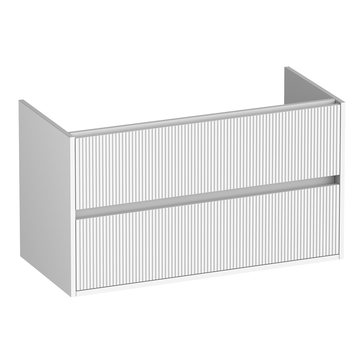 Brauer Adore Wavy onderkast ribbelfront 100cm met 2 softclose lades wit mat