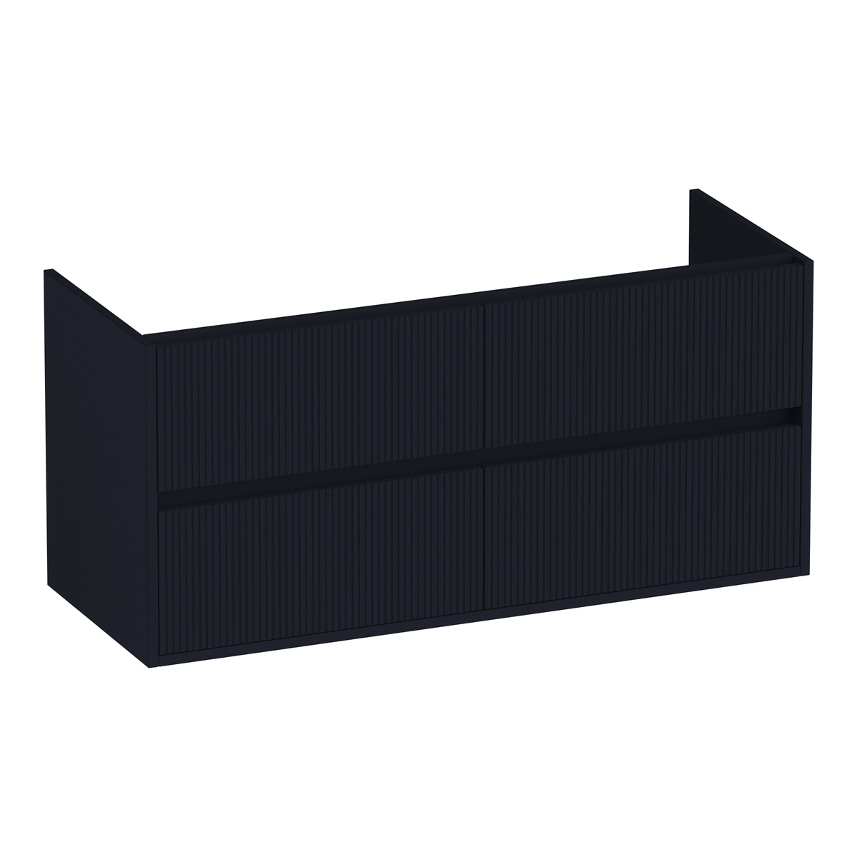 Brauer Adore Wavy onderkast ribbelfront 120cm met 4 softclose lades zwart mat