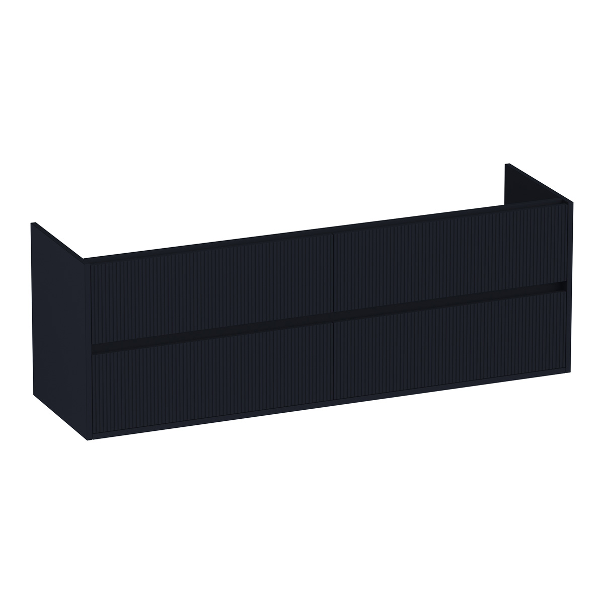 Brauer Adore Wavy onderkast ribbelfront 160cm met 4 softclose lades zwart mat
