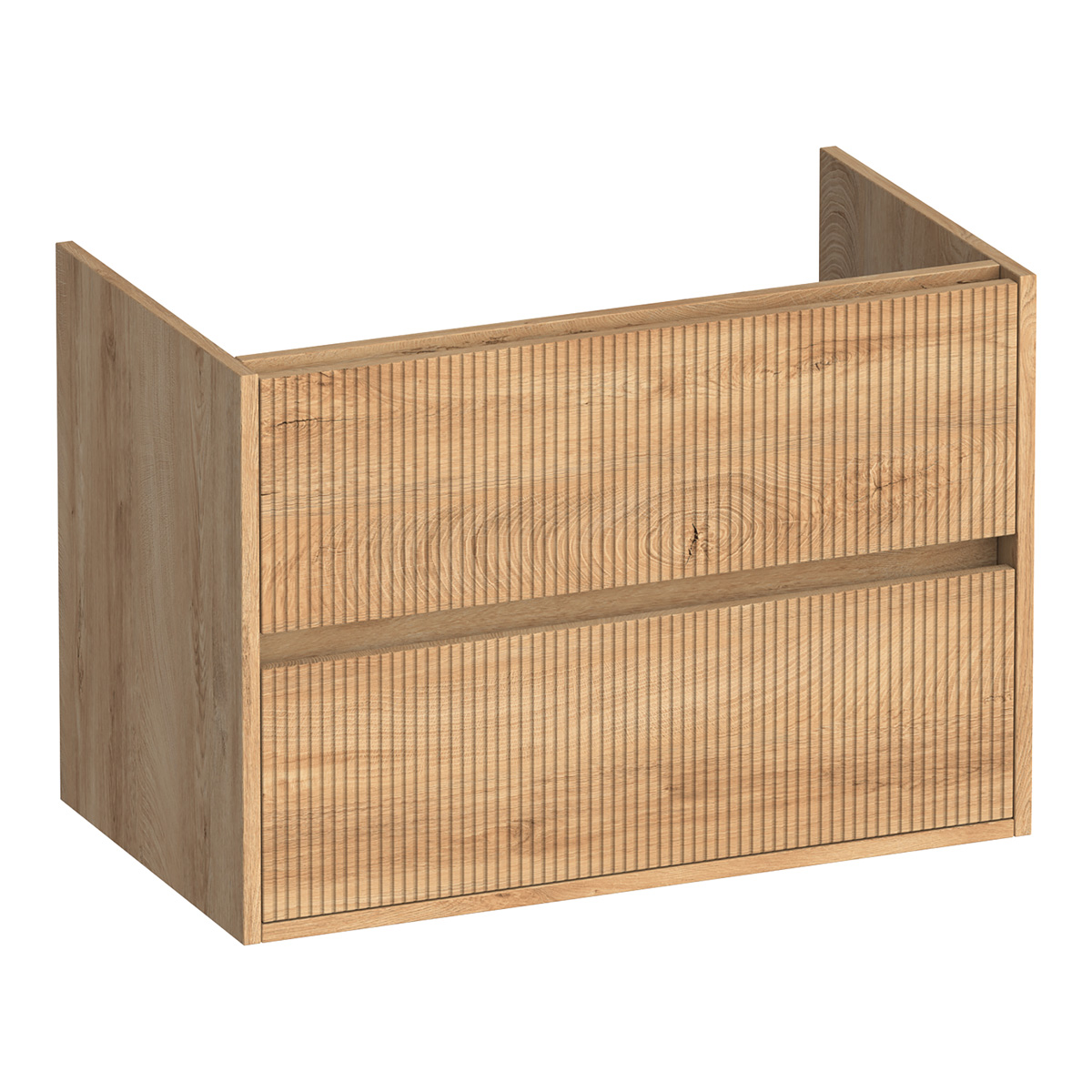 Brauer Adore Wavy onderkast ribbelfront 80cm met 2 softclose lades forest tan