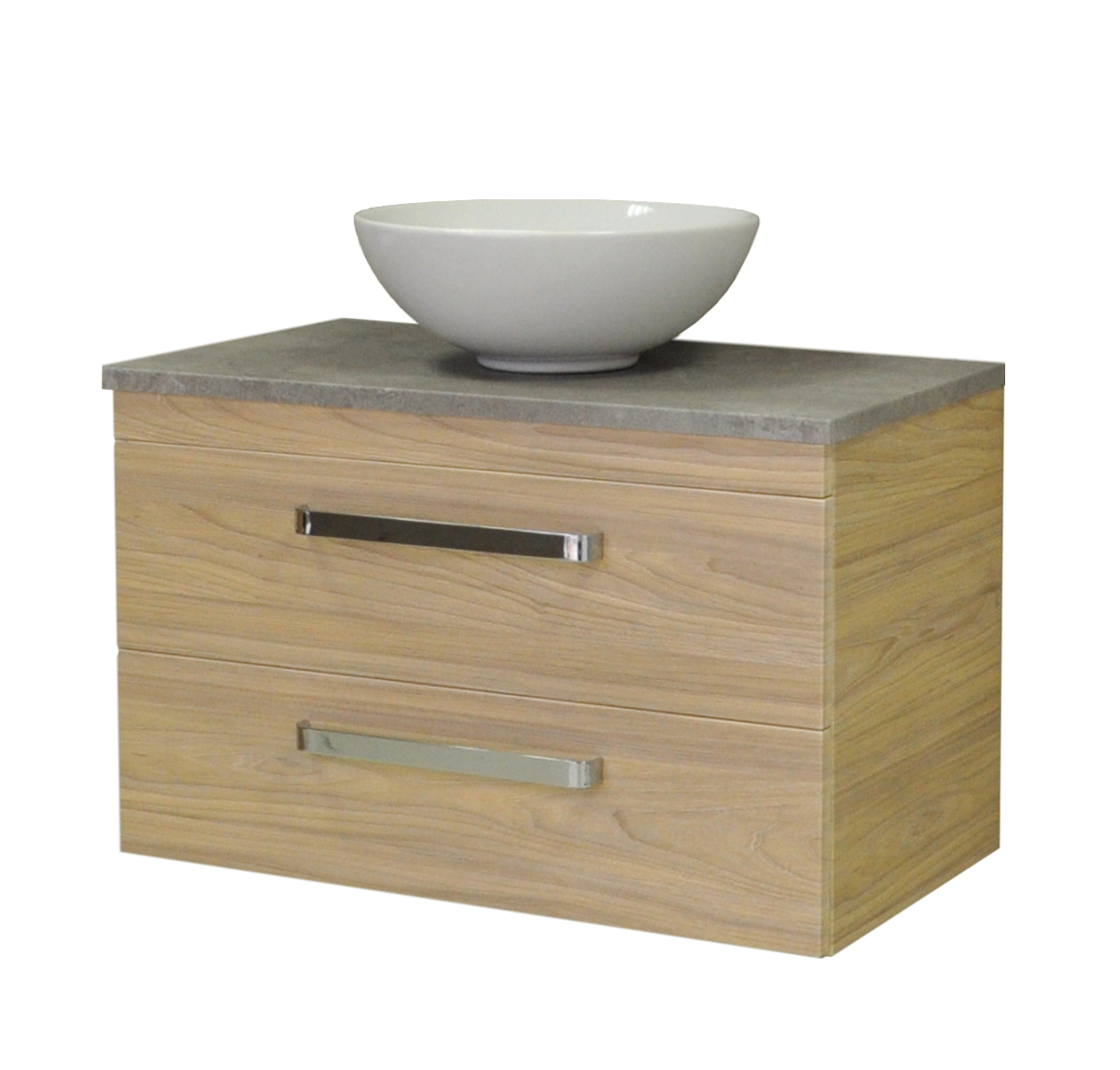 Sanicare Q11 badkamermeubel met grey-stone topblad 80 cm grey-wood