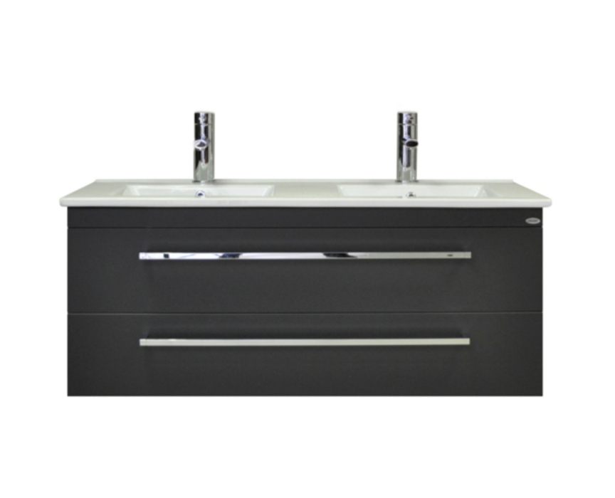 Sanicare Q1 badkamermeubel met 2 laden 120 cm antraciet