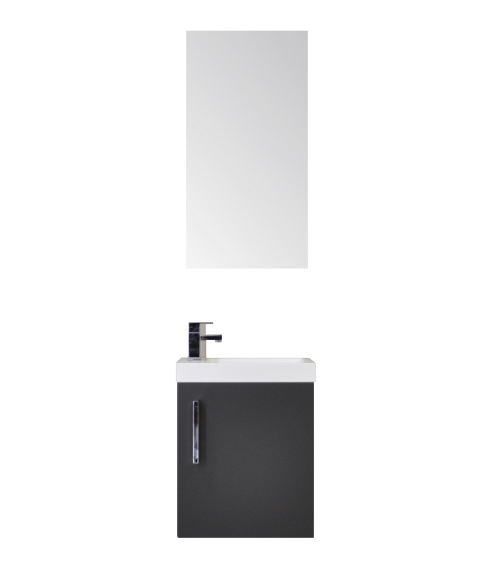 Sanicare Q40 toiletmeubel met spiegel 40 cm antraciet