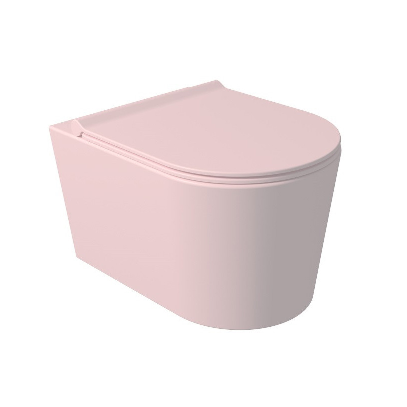 Salenzi Civita wandcloset toiletpot randloos mat roze 35x50cm