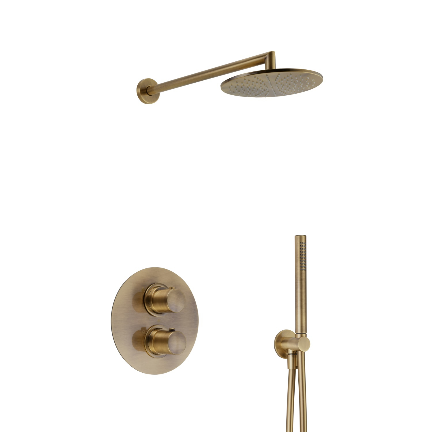 Salenzi Giro inbouw regendouche set type 1 geborsteld messing