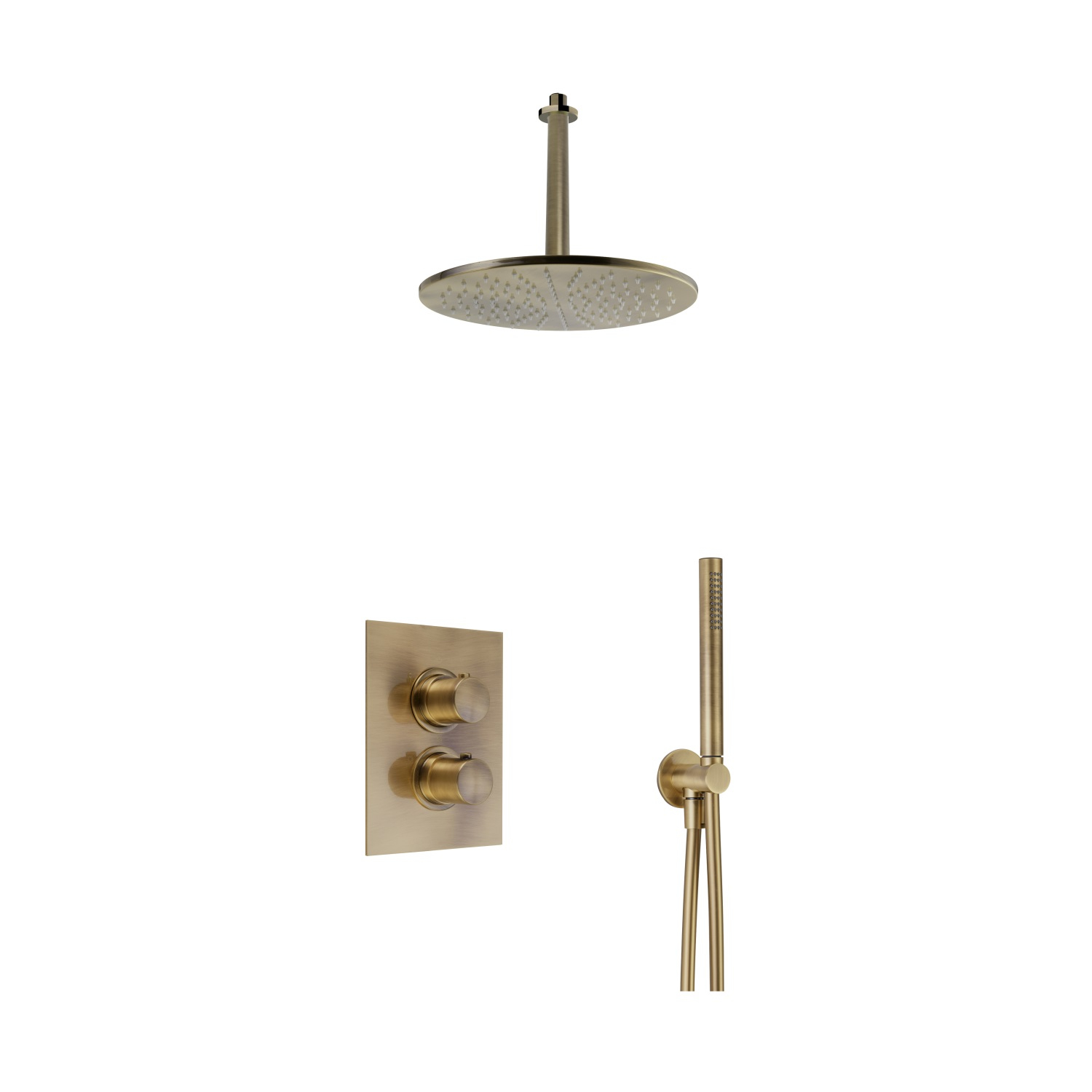 Salenzi Giro inbouw regendouche set type 2 geborsteld messing