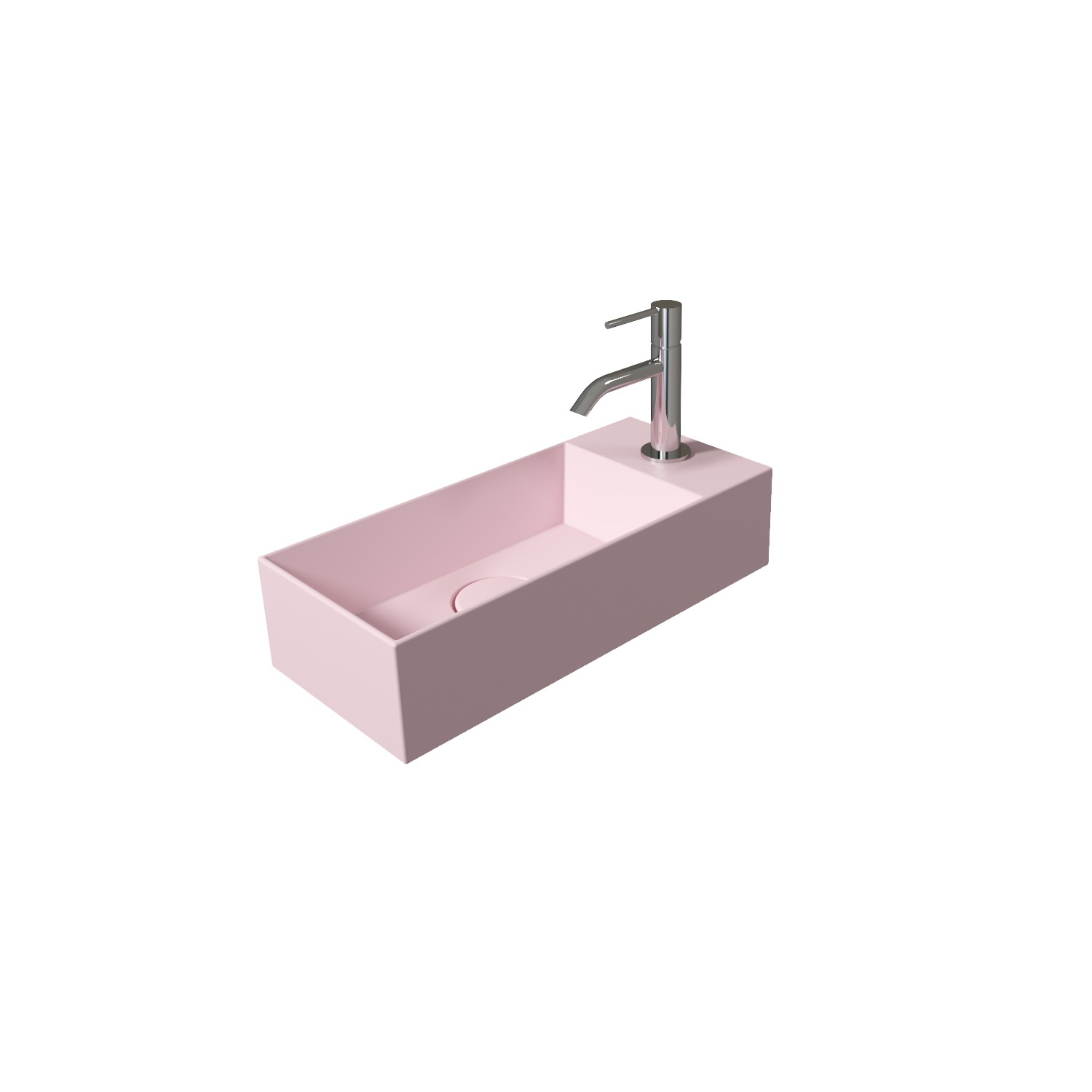 Salenzi Spy Fontein met clickwaste 45x20 cm mat roze