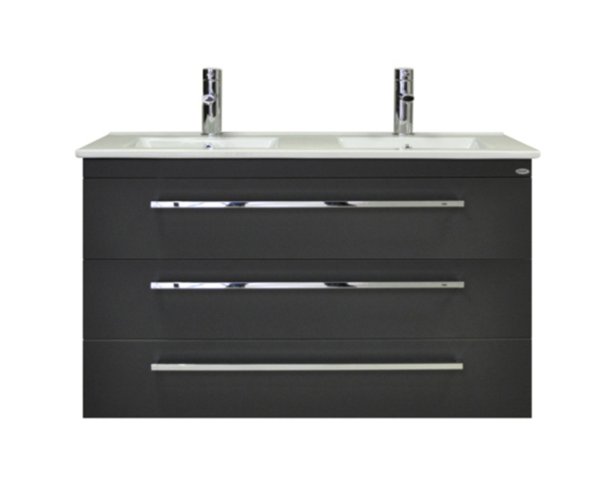Sanicare Q1 badkamermeubel met 3 laden 120 cm antraciet
