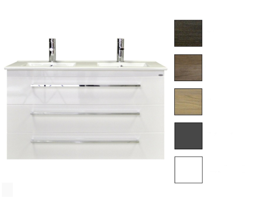 Sanicare Q1 badkamermeubel met 3 laden 120 cm grey-wood