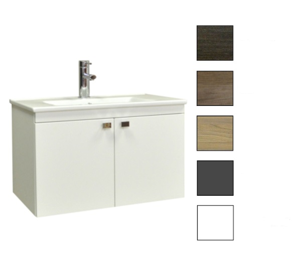 Sanicare Q5 badkamermeubel 2 deurs 80 cm schots-eiken