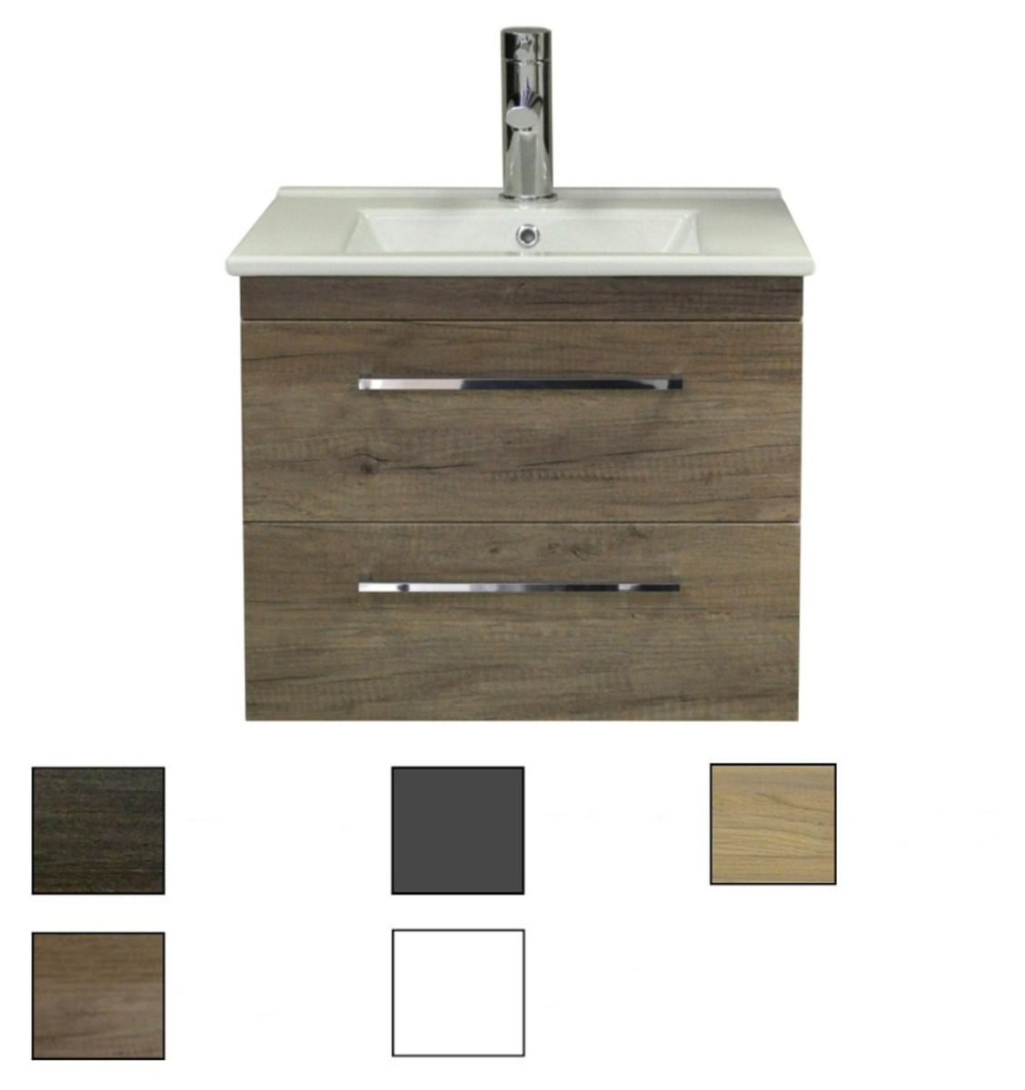 Sanicare Q6 badkamermeubel met 2 laden 60 cm hoogglans wit