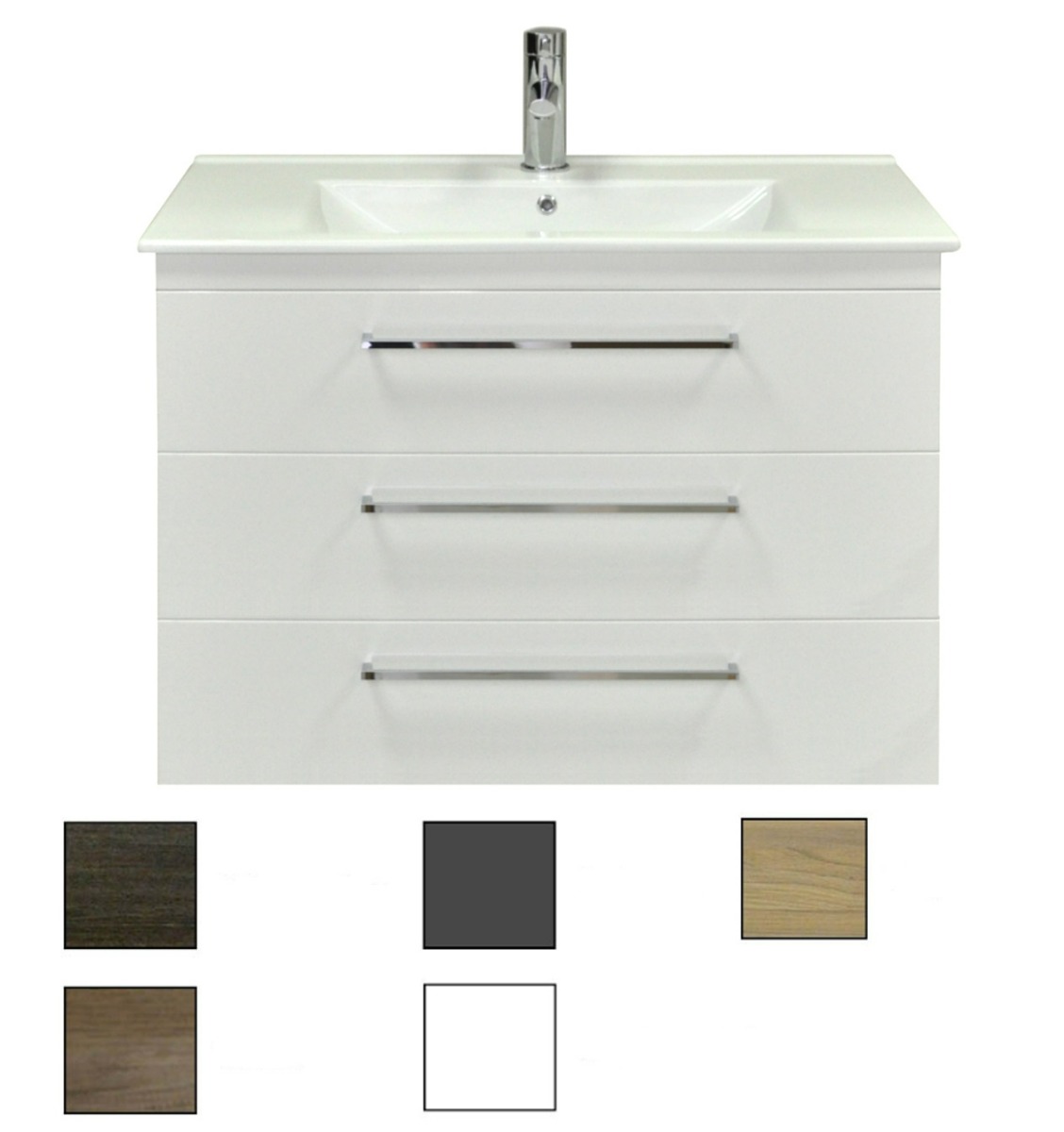 Sanicare Q6 badkamermeubel met 3 laden 100 cm schots-eiken