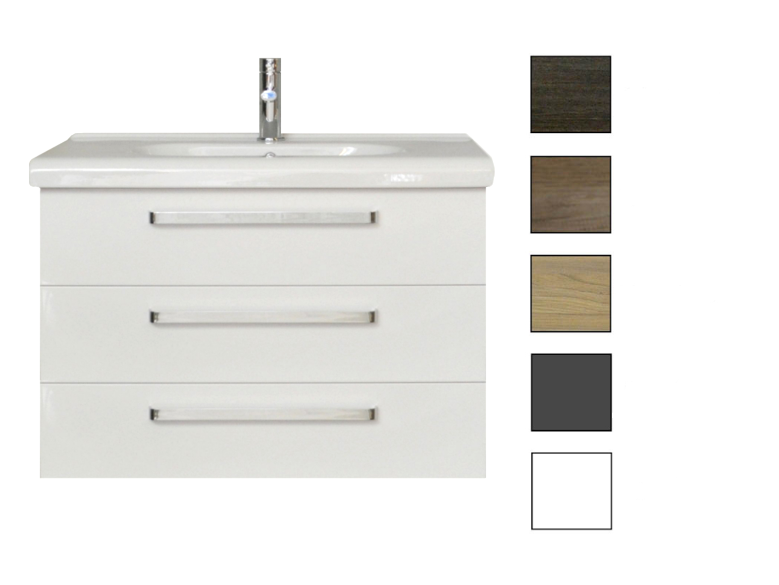 Sanicare Q9 badkamermeubel 3 laden 100 cm grey-wood