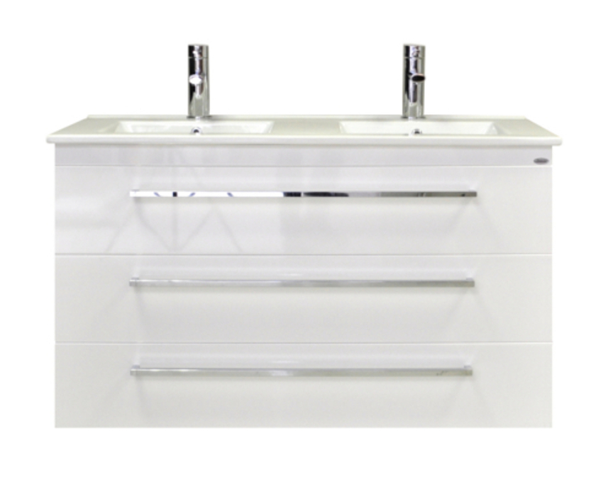 Sanicare Q1 badkamermeubel met 3 laden 120 cm hoogglans wit