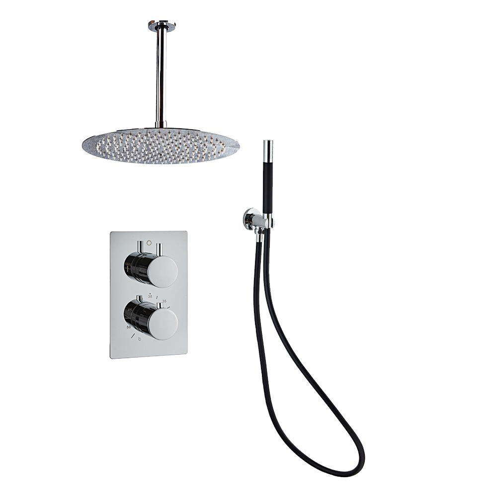 Saniclear Talpa Pro inbouwregendouche 20cm met plafond chroom-zwart