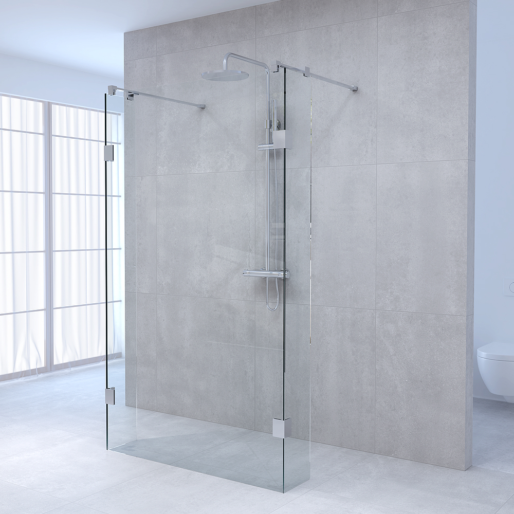 Brauer JC profielloze doorloopdouche 140/30/30cm chroom
