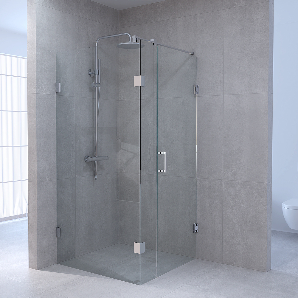 Brauer JC profielloze douchecabine 180x90cm 3-delig chroom