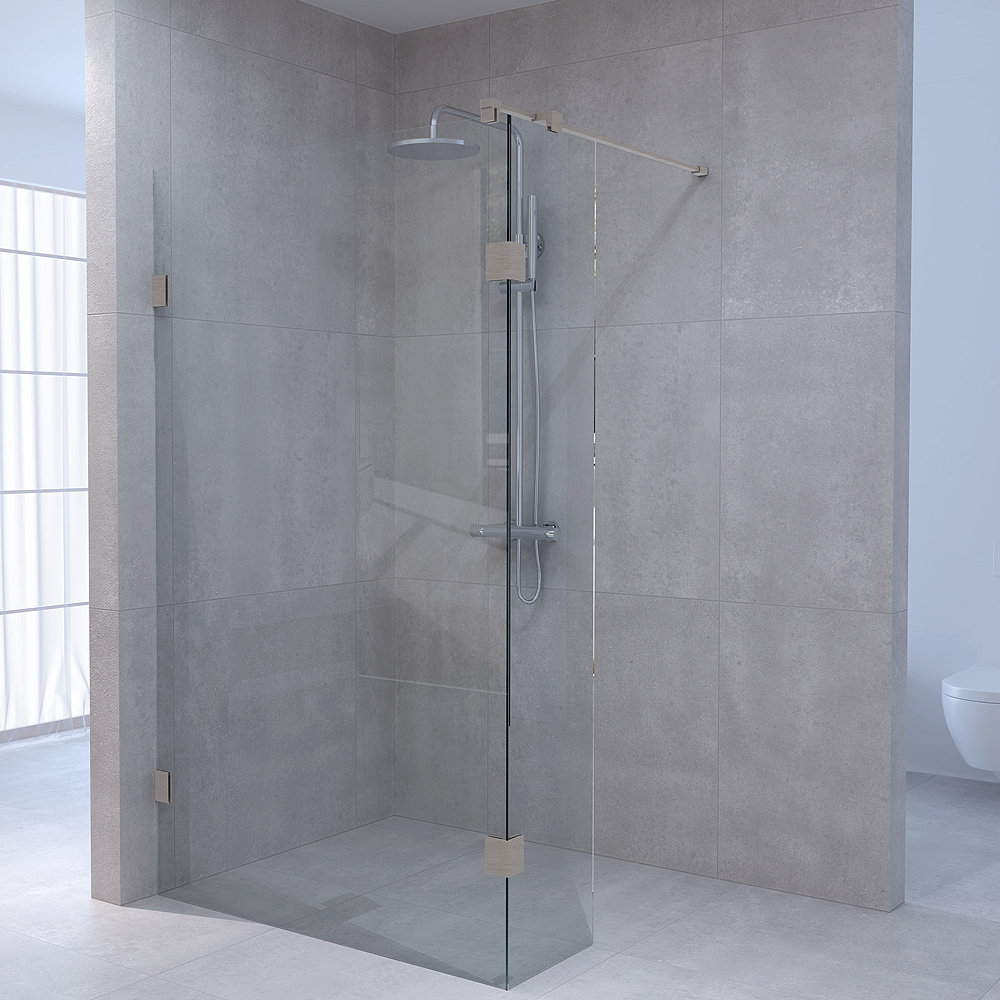 Brauer JC profielloze inloopdouche 130/40cm geborsteld RVS