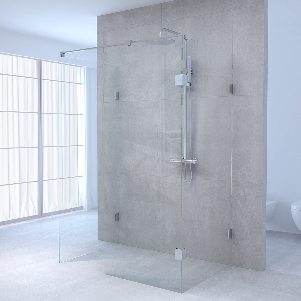 Brauer JC profielloze inloopdouche XL 120x80cm chroom