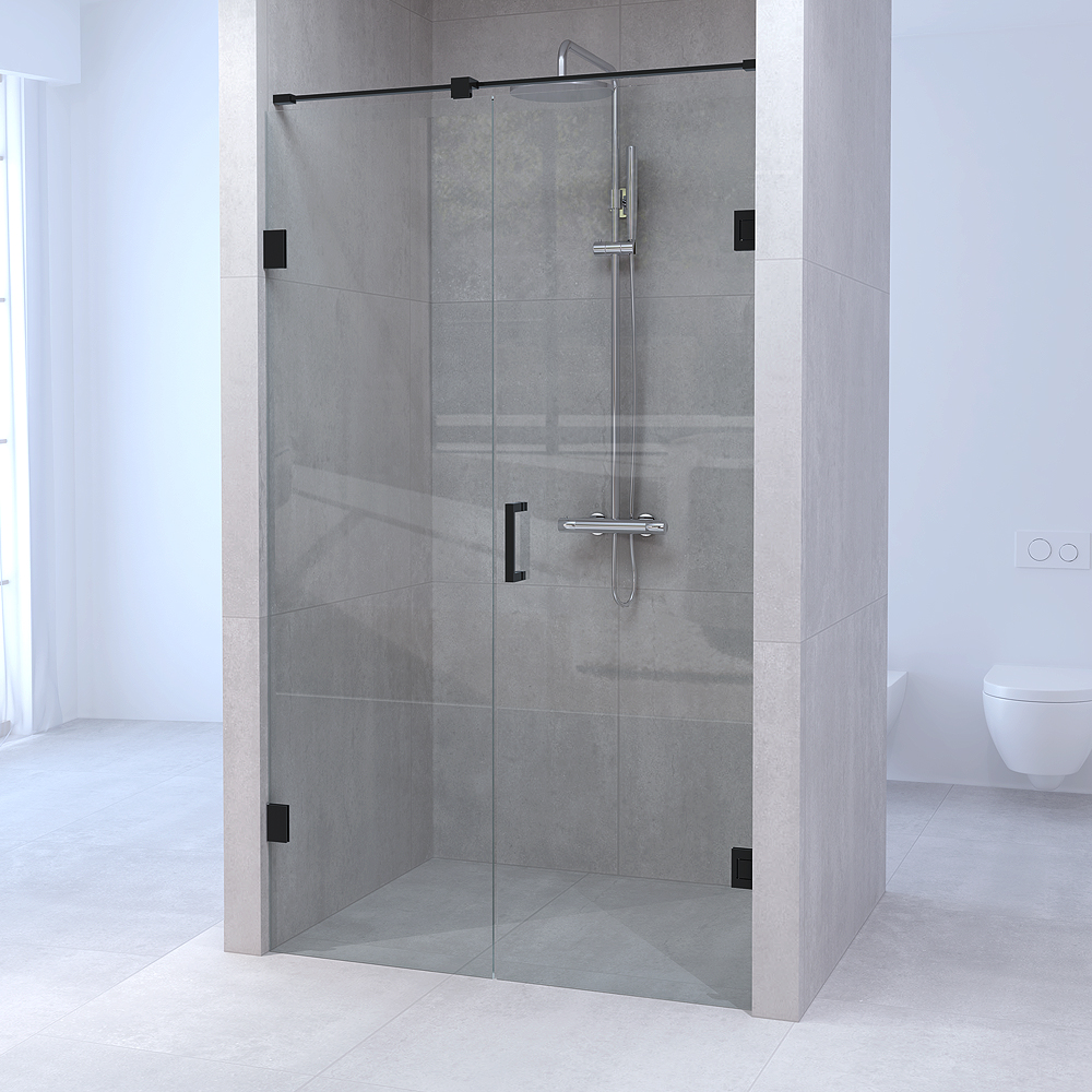 Brauer JC profielloze nisdeur 110cm met 60cm deur zwart mat