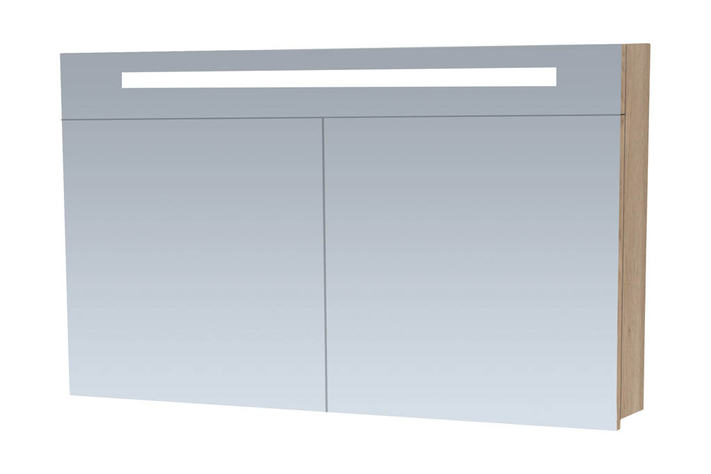 Brauer Promise spiegelkast 120cm met 2 deuren en verlichting eiken licht