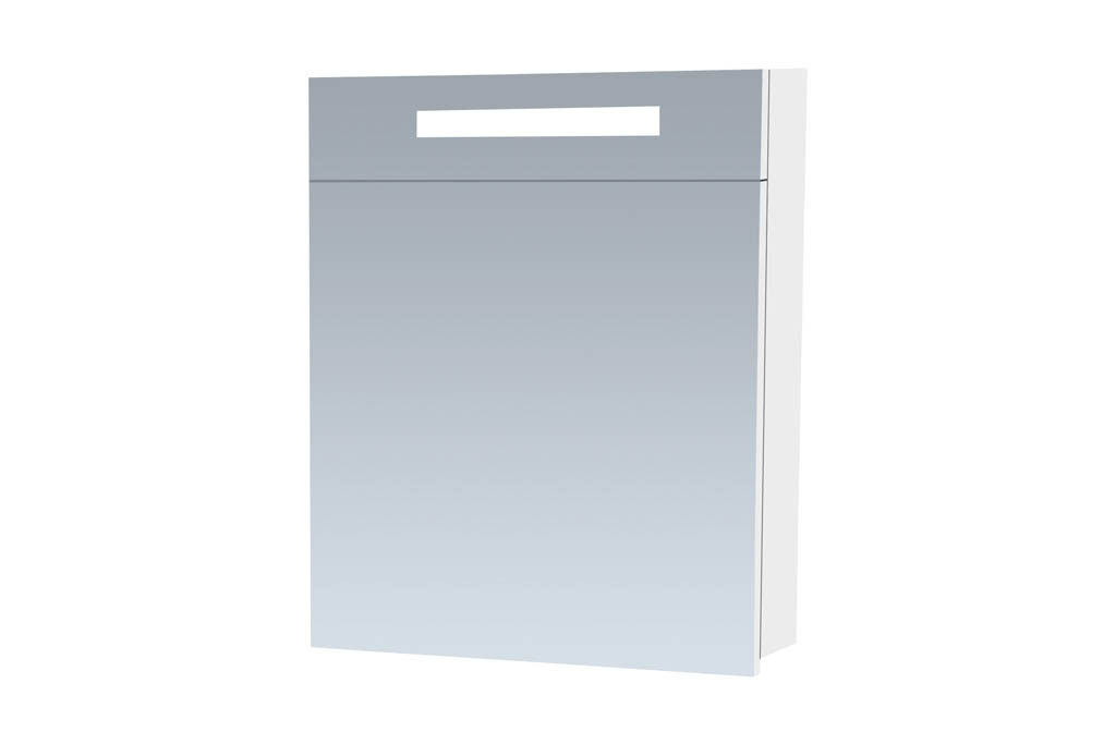 Brauer Promise spiegelkast 60cm met rechtsdraaiende deur en verlichting wit glans