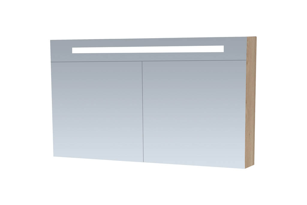 Brauer Promise Deluxe spiegelkast 120cm met 2 deuren en verlichting eiken licht