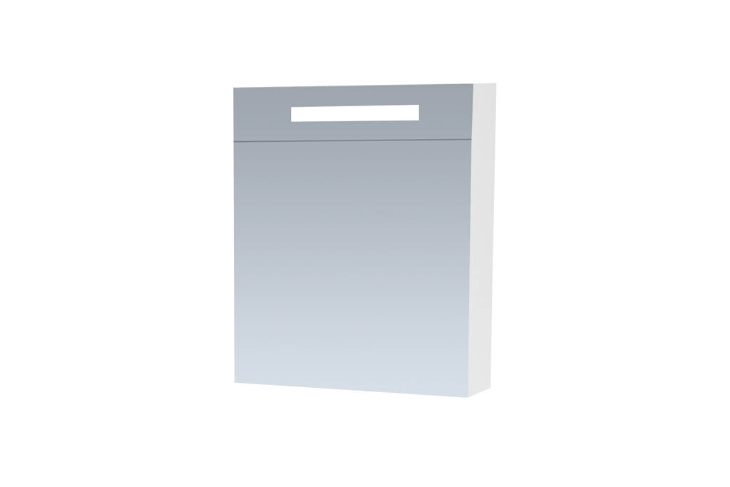 Brauer Promise Deluxe spiegelkast 60cm met linksdraaiende deur en verlichting wit glans