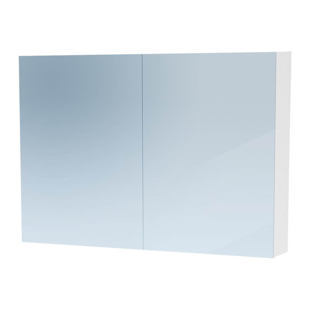 Brauer Impress Deluxe spiegelkast 100cm met 2 deuren en verlichting wit mat