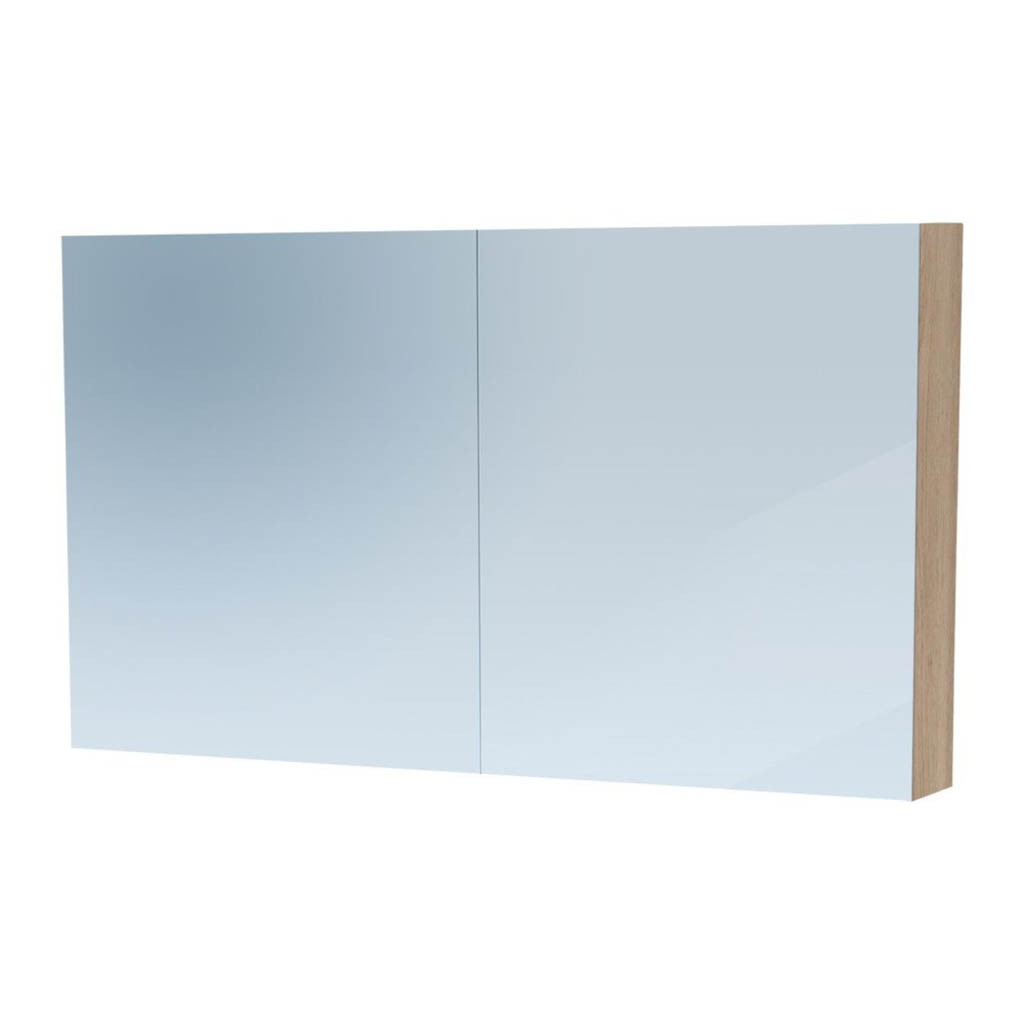 Brauer Impress Deluxe spiegelkast 120cm met 2 deuren en verlichting eiken licht