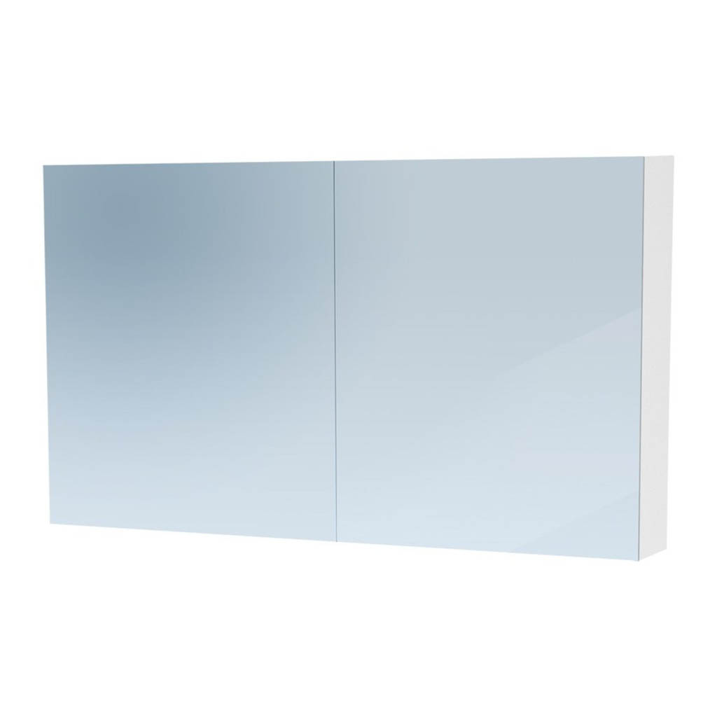 Brauer Impress Deluxe spiegelkast 120cm met 2 deuren en verlichting wit glans