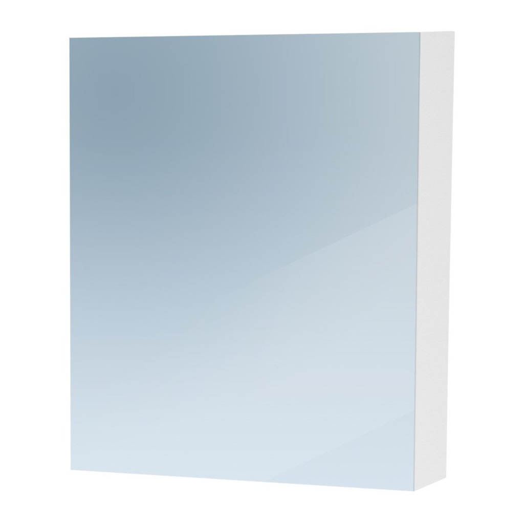 Brauer Impress Deluxe spiegelkast 60cm met rechtsdraaiende deur en verlichting wit mat