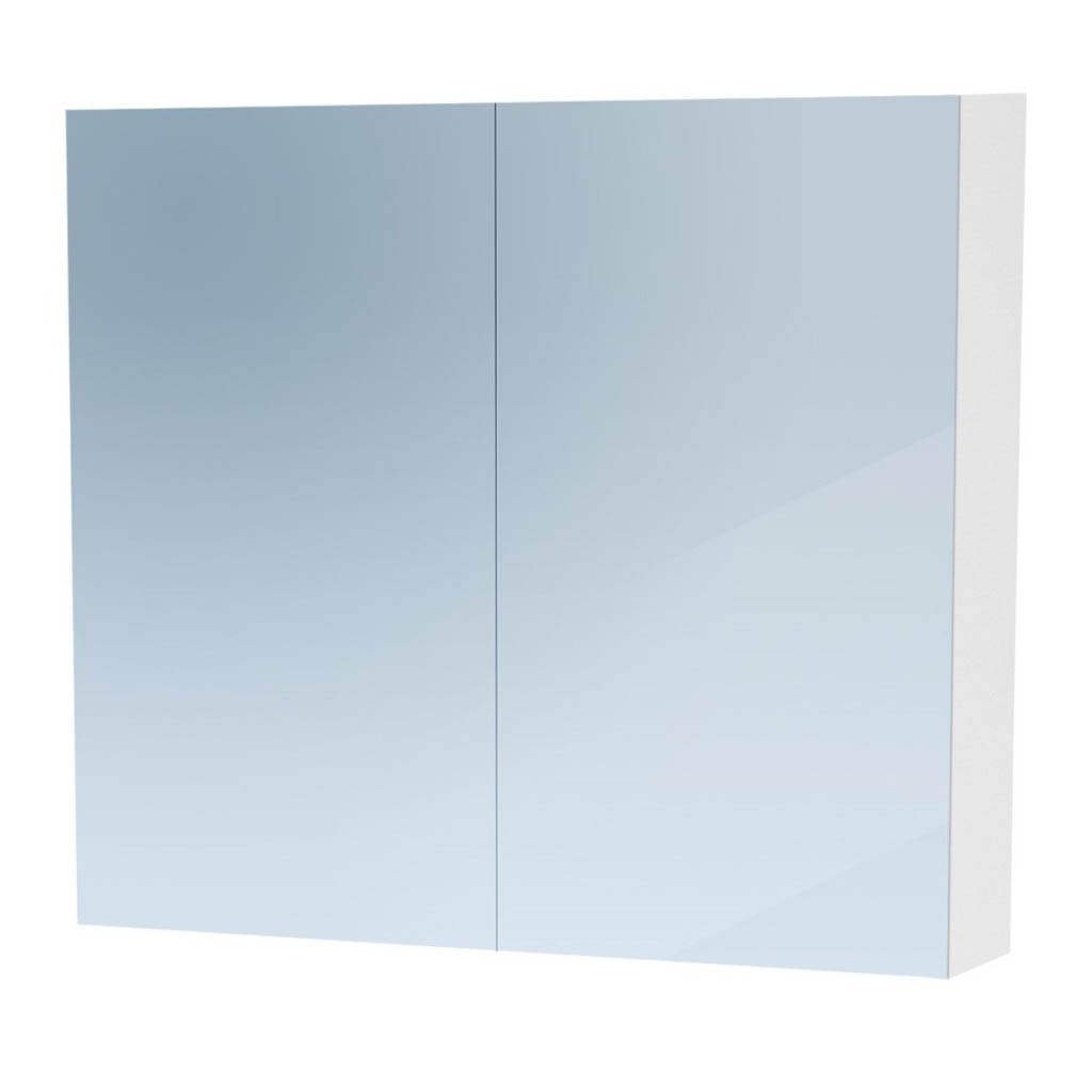 Brauer Impress Deluxe spiegelkast 80cm met 2 deuren en verlichting wit glans