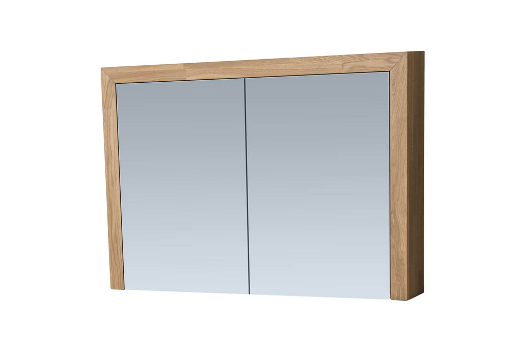 Brauer Rise spiegelkast 100cm met 2 dubbelzijdige spiegeldeuren eiken grijs