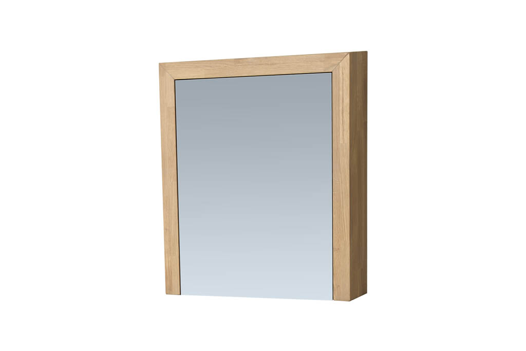 Brauer Rise spiegelkast 60cm met rechtsdraaiende spiegeldeur eiken grijs
