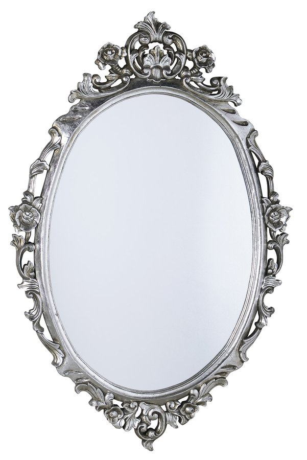 Sapho Desna ovale barok spiegel zilver antique 80x100