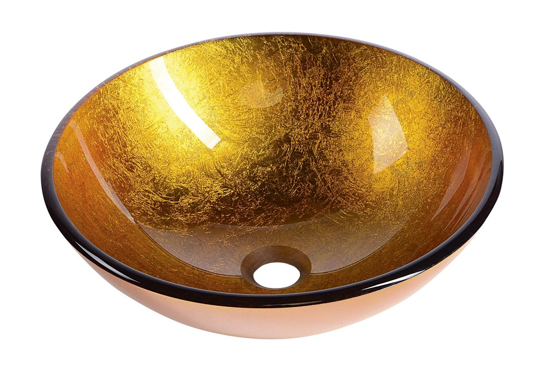 Sapho Mendoza glazen waskom 42cm goud