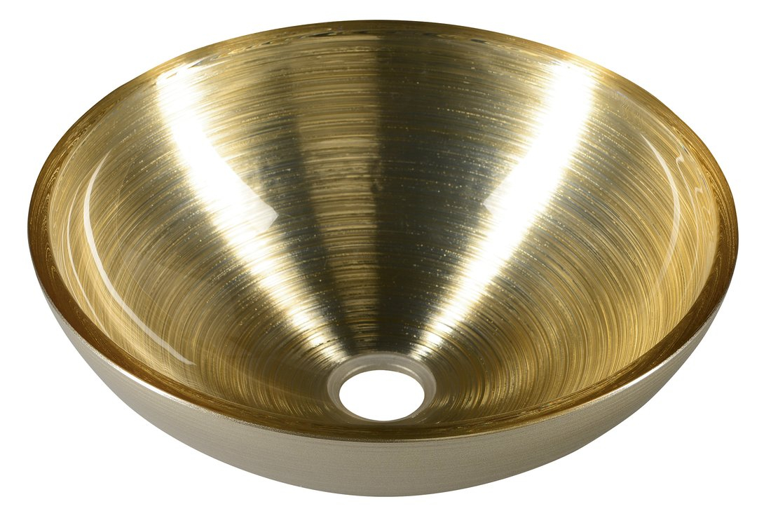 Sapho Murano glazen waskom 40cm bruin / goud