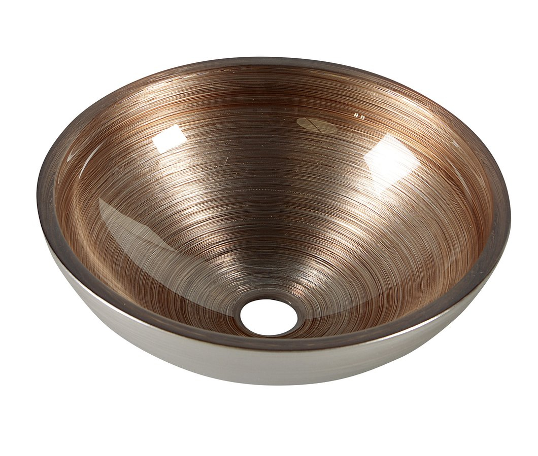Sapho Murano glazen waskom 40cm koper / zilver