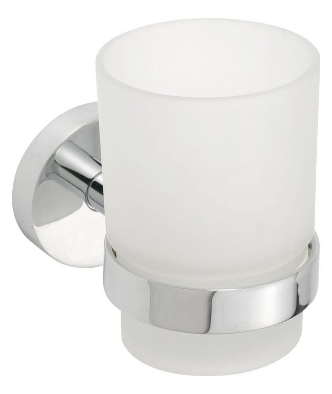 Sapho X-Round glashouder met glas chroom