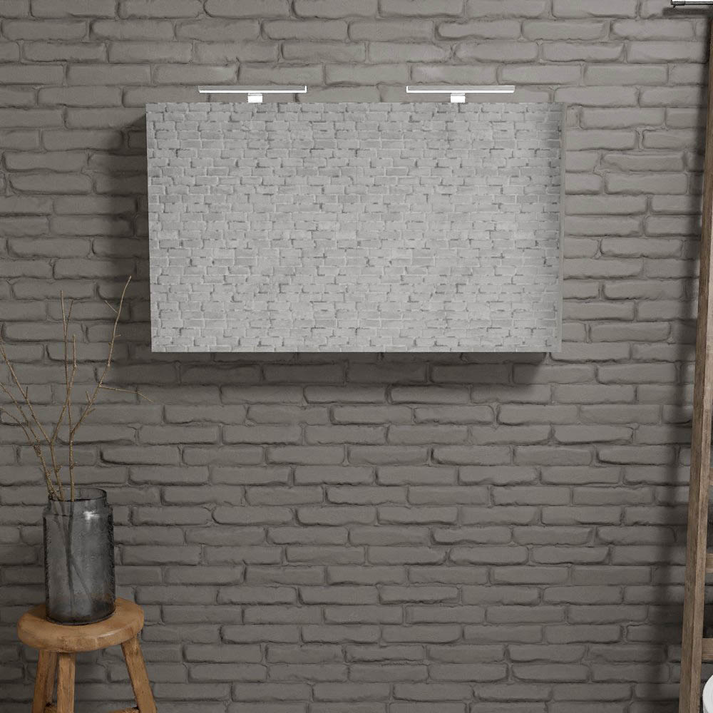 Zaro Beam Spiegelkast 120x70x16cm wit marmer 2 deuren