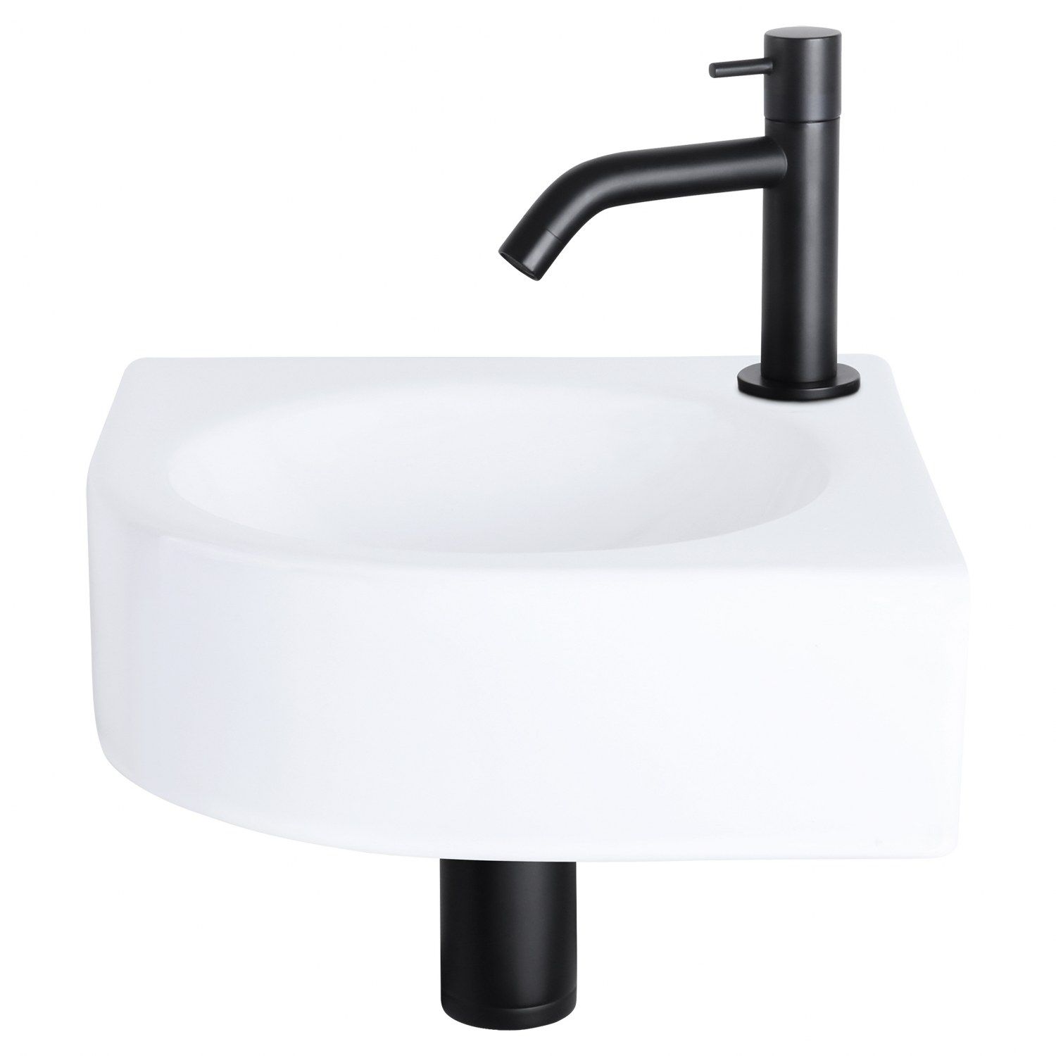 Differnz Differnz Cleo fonteinset keramiek - kraan gebogen mat zwart