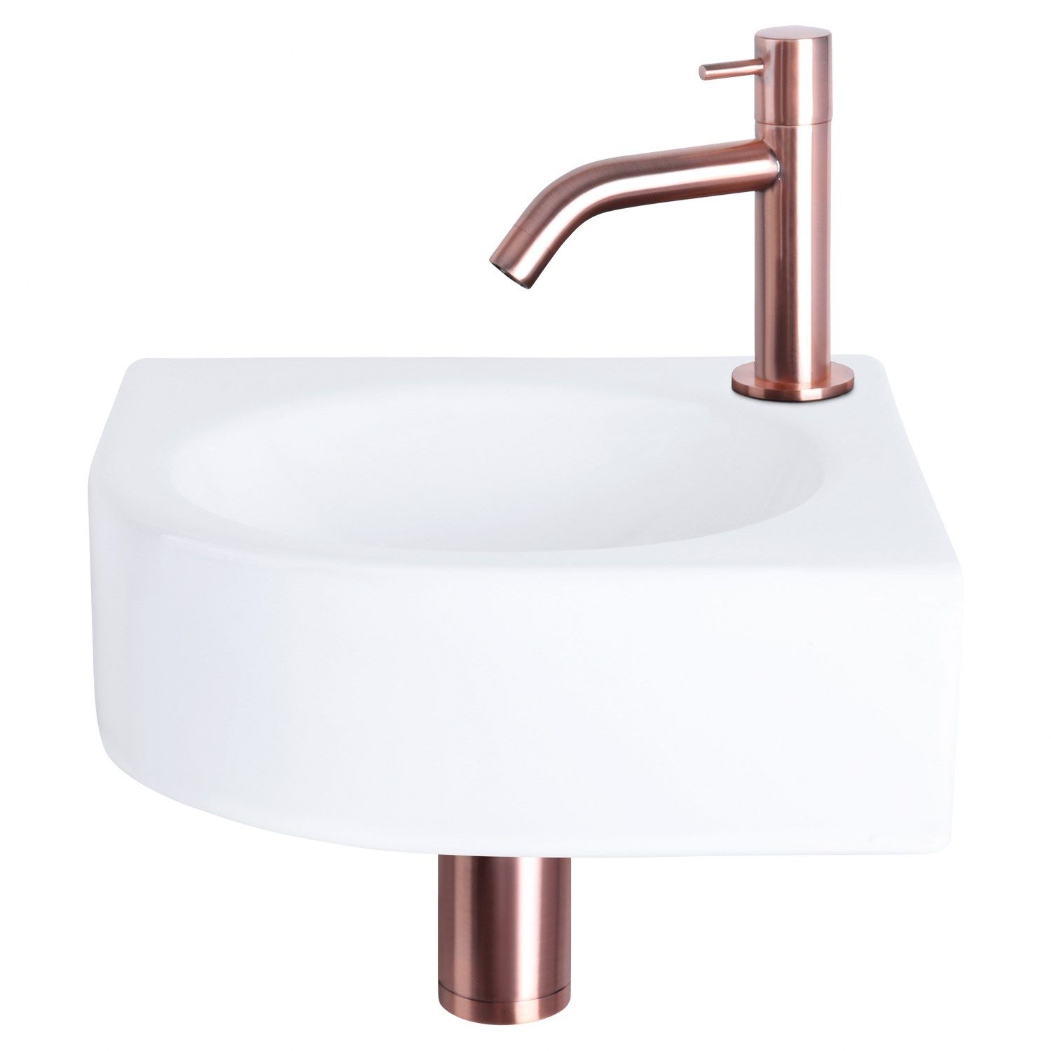 Differnz Differnz Cleo fonteinset keramiek - kraan gebogen rood koper