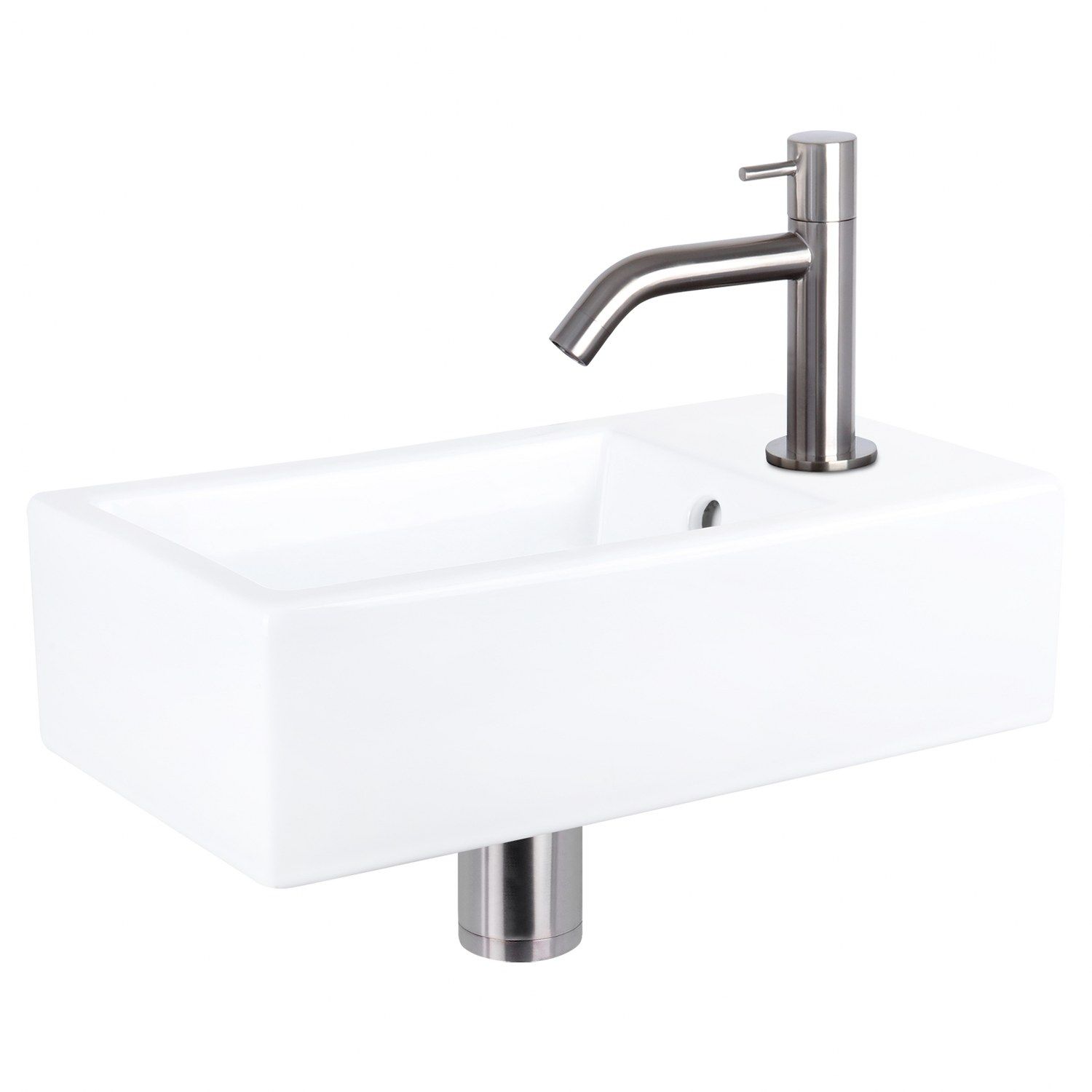 Differnz Differnz Force fonteinset keramiek - kraan gebogen mat chroom