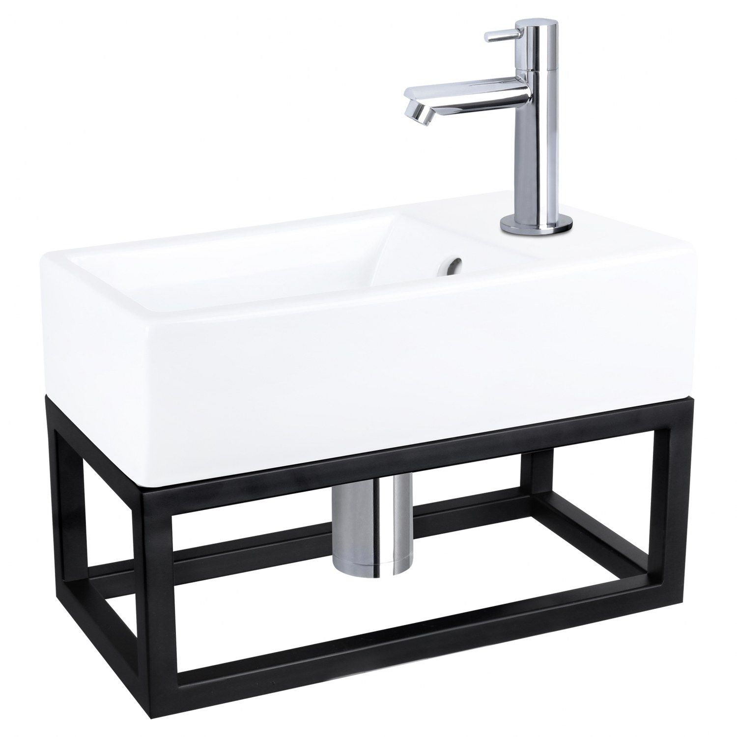 Differnz Differnz Force fonteinset keramiek - kraan recht - met handdoekrek chroom