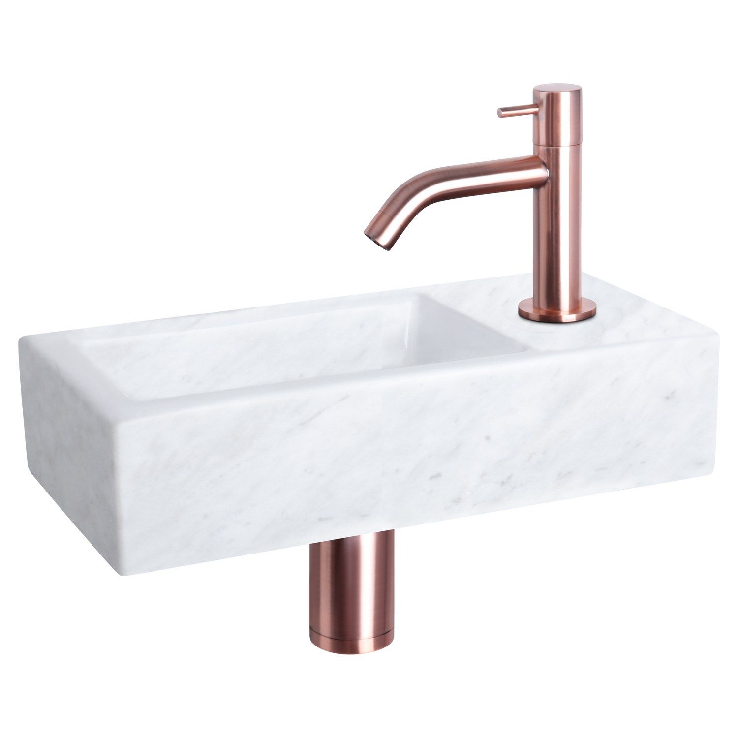 Differnz Differnz Helios fonteinset marmer - kraan gebogen rood koper