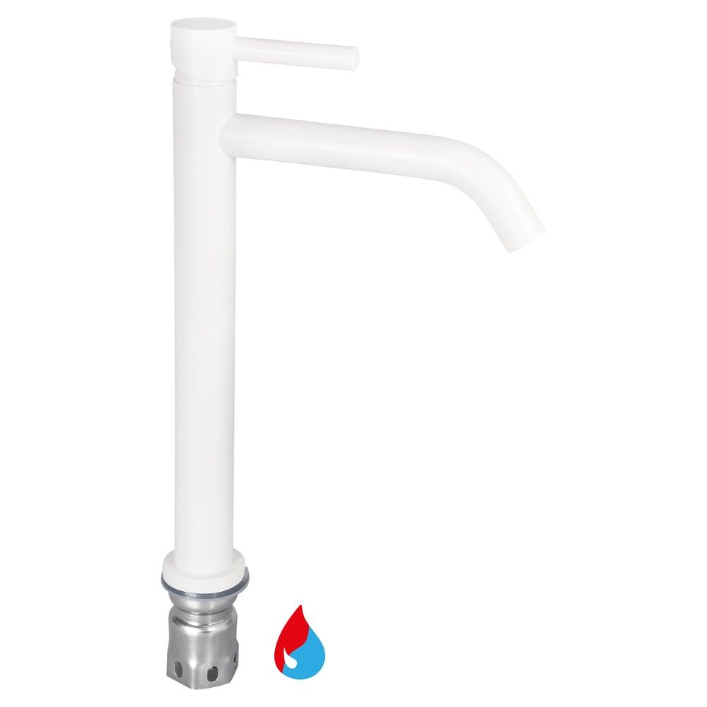 Differnz Differnz hoge koud/warmwater kraan gebogen - mat wit