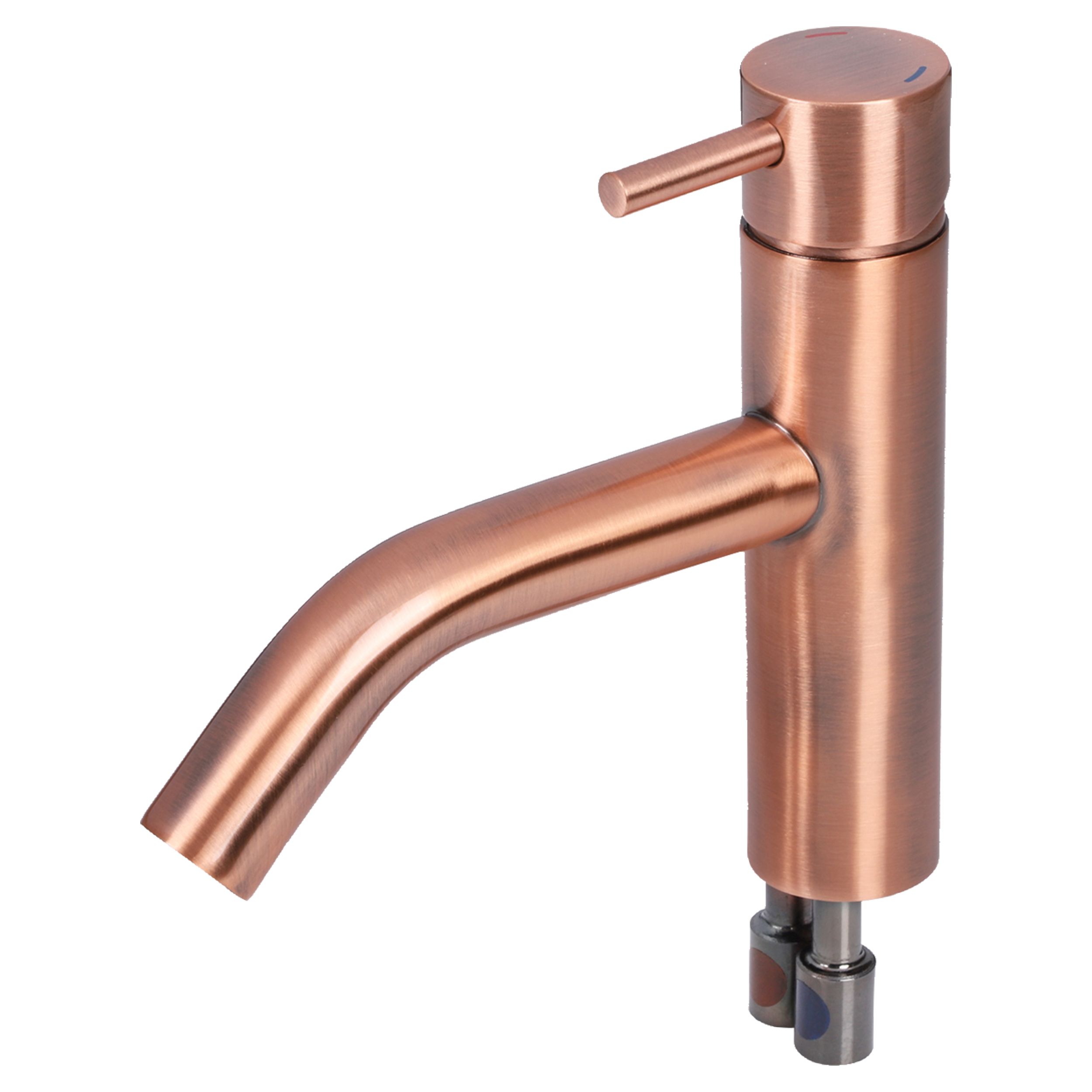 Differnz Differnz koud/warmwater kraan gebogen - rood koper