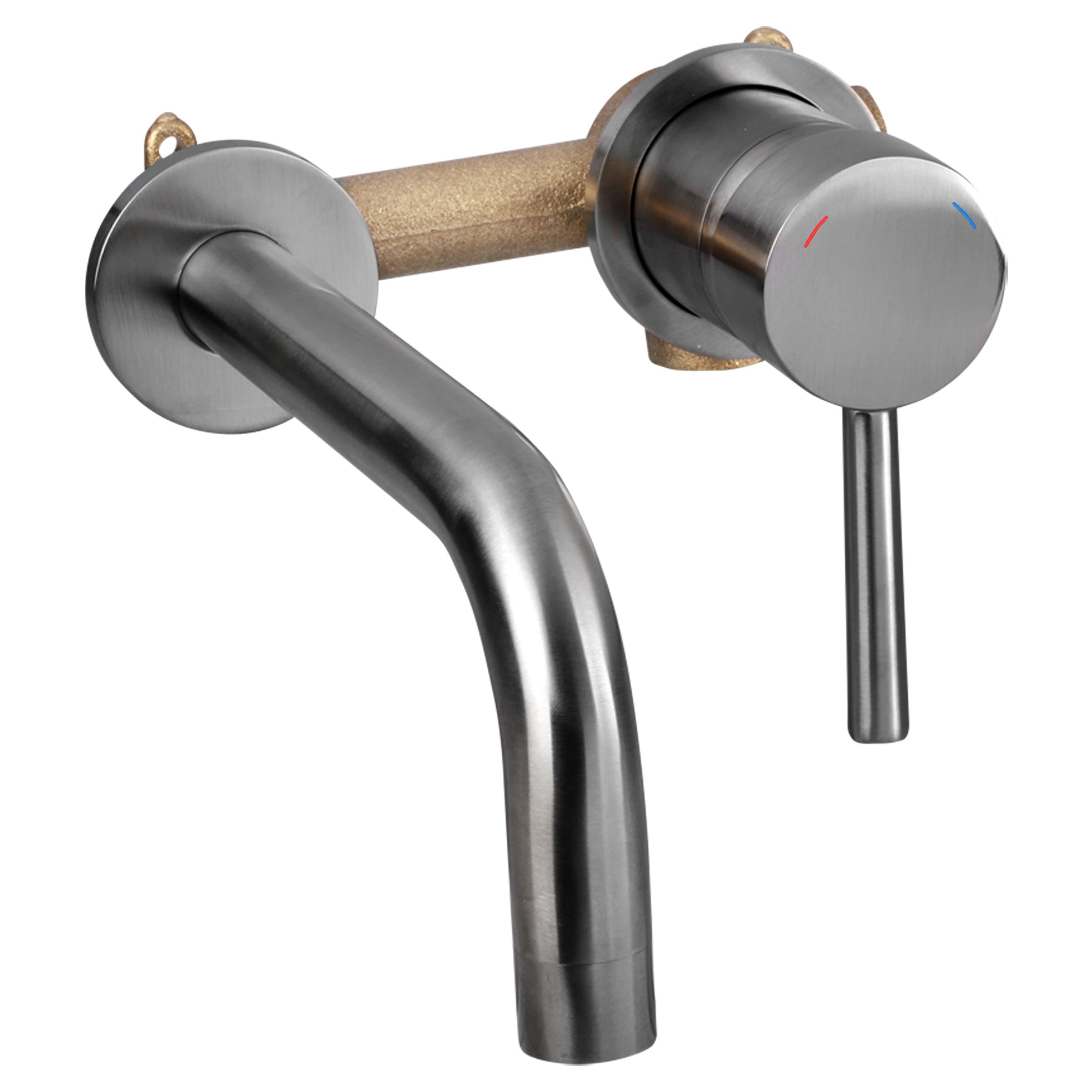 Differnz Differnz muurkraan inbouw koud/warmwater rechts - gun metal